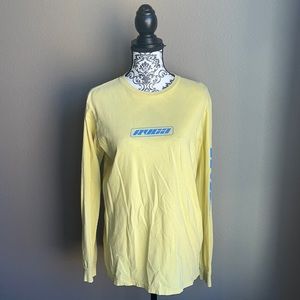 RVCA Blue on Yellow Logo Standard Long-Sleeve Shirt
